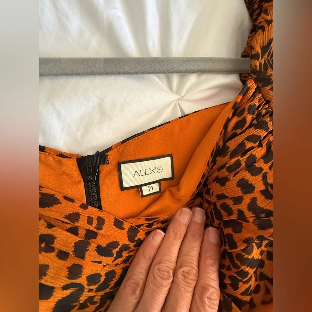 Alexis Orange and Black Leopard-Print Dress - Picture 1 of 2